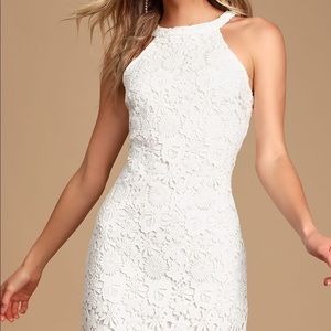 Love Poem Ivory Lace Mini Dress